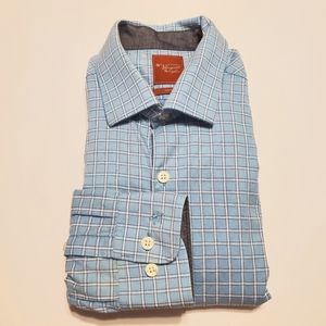 Penguin Blue Check Men's Casual Shirt 15.5-32/33" Slim Fit